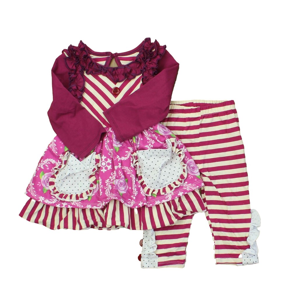 Unknown Brand Girls White | Maroon | Pink Apparel Sets size: 3-6 Months